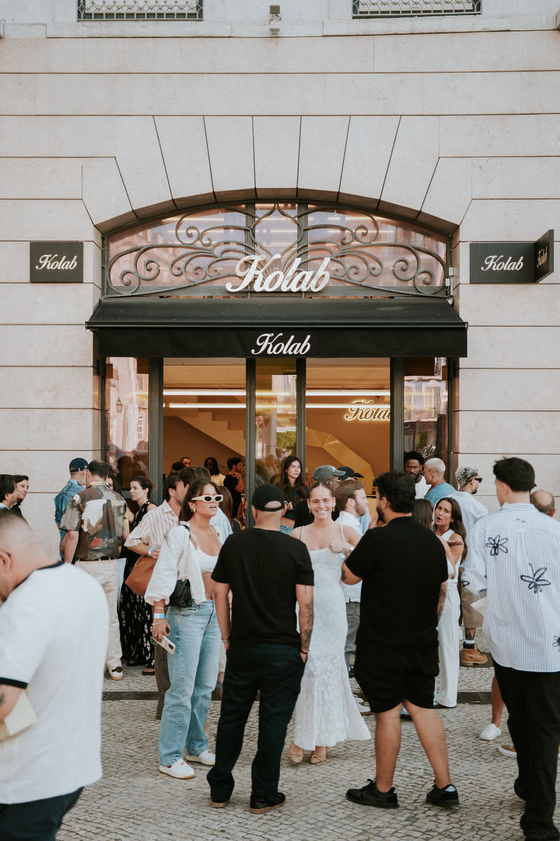 Guests gathered outside Kolab for an in-store event